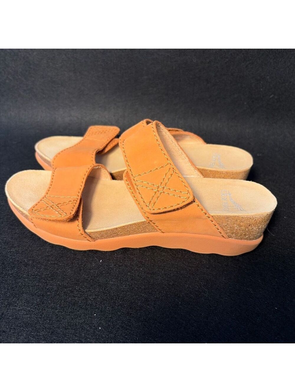 DANSKO Maddy Orange Milled Nubuck Leather Slide Wedge Sandals Size 37 US 6.5-7